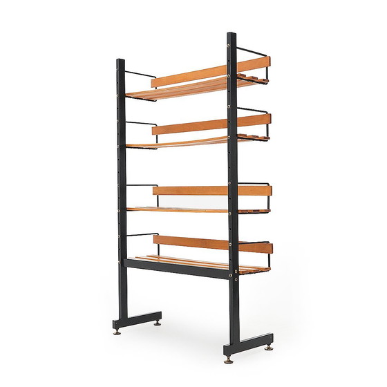 Image 1 of Librería de metal y fresno, años 60