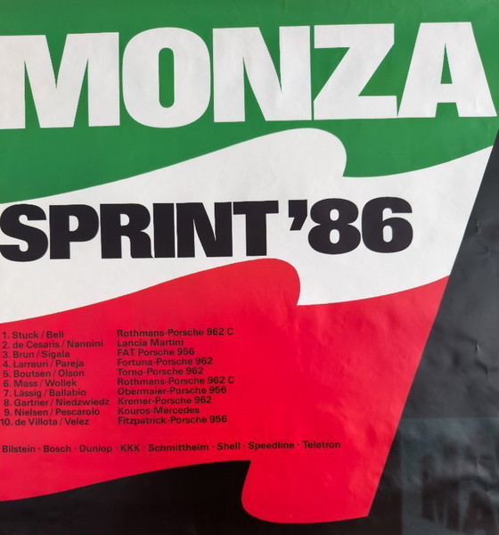Image 1 of 🏁 Poster originale Porsche "Monza Sprint '86" - Rothmans 962C | 102 x 76cm