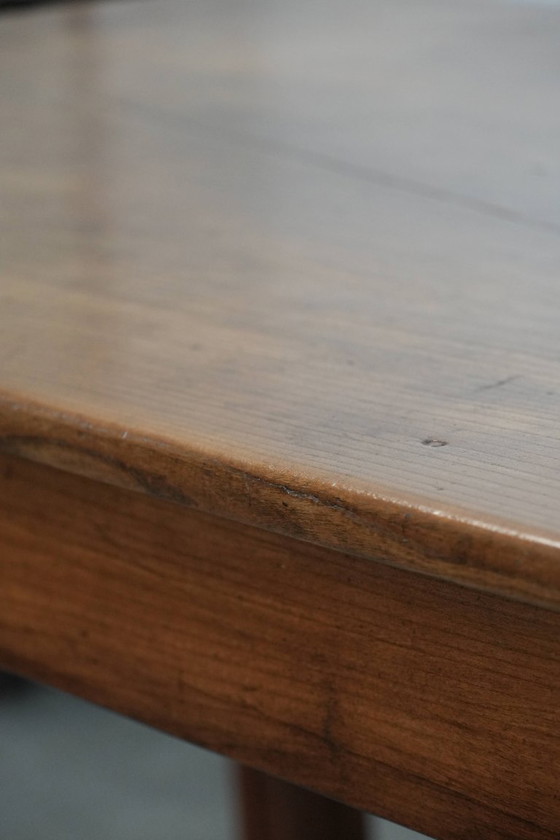 Image 1 of Antique French dining table with drawers and pull-out shelf