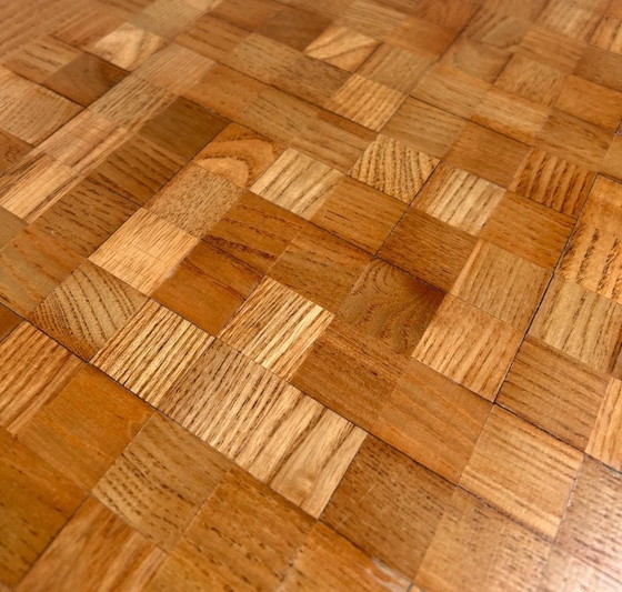 Image 1 of Couchtisch aus Buchenholz mit Mosaikintarsien, Middelboe und Lindum zugeschrieben, 1970er Jahre