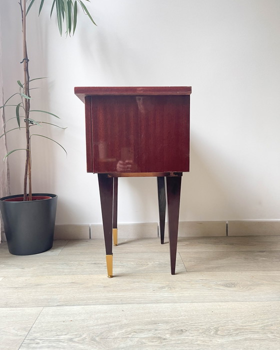 Comodino vintage in legno e ottone, 1950 – Mobili da giardino, Wood, Brass, Scandinavian (photo 10 of 12)