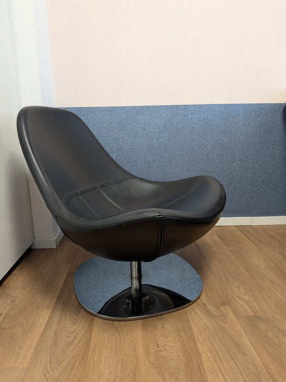 IKEA Turip draaifauteuil zwart leer met chroom poot – Draaistoelen, Leather, Metal (photo 5 of 5)