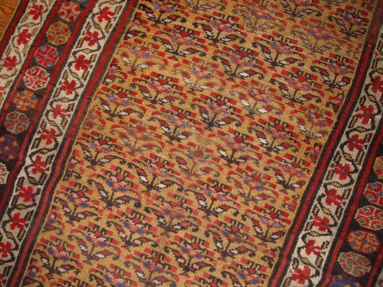 Image 1 of Alfombra persa kurda antigua hecha a mano, 125 cm x 235 cm (4,1' x 7,7'), década de 1880 - 1B414