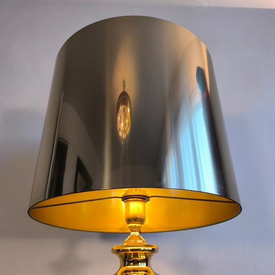 Image 1 of 💎 ✨ Magnifique grande lampe italienne 1960 céramique / or — Esprit Bitossi / Zaccagnini ✨💎