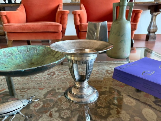 Image 1 of Art Deco silver-plated coup / vide poche, France 1940s