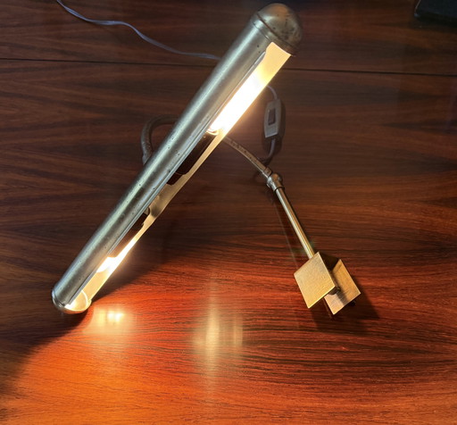 Schilderijlamp van messing uit het midden van de 20e eeuw – Vintage galerielamp