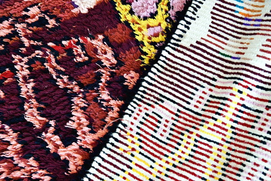 Image 1 of Vintage Marokkaans Boucherouite vloerkleed - 214 x 95 cm