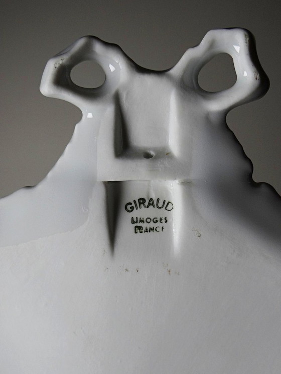 Ein Paar Giraud Limoges Wandbouquetières aus Porzellan, ca. 1950-1960 – Wanddekoration, Porcelain, Vintage (photo 13 of 13)