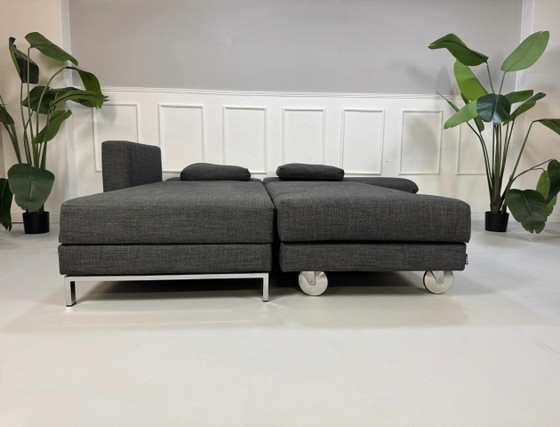 Image 1 of Brühl Fourtwo Sofa Stoff Couch Schlafsofa Grau + Hocker