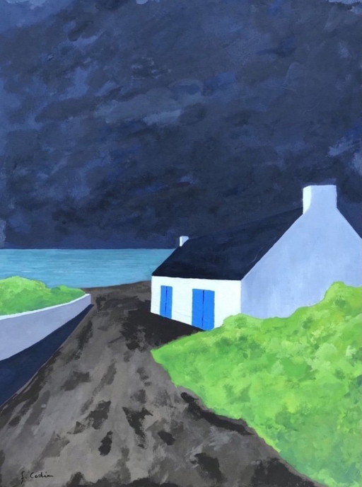 Gouache op natuurlijk papier.  Formaat 40x30cm