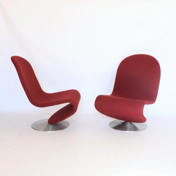 Poltrone Verner Panton Rosso Bordeaux Serie System 1-2-3 – Verpan, Textile, Wool (photo 5 of 15)