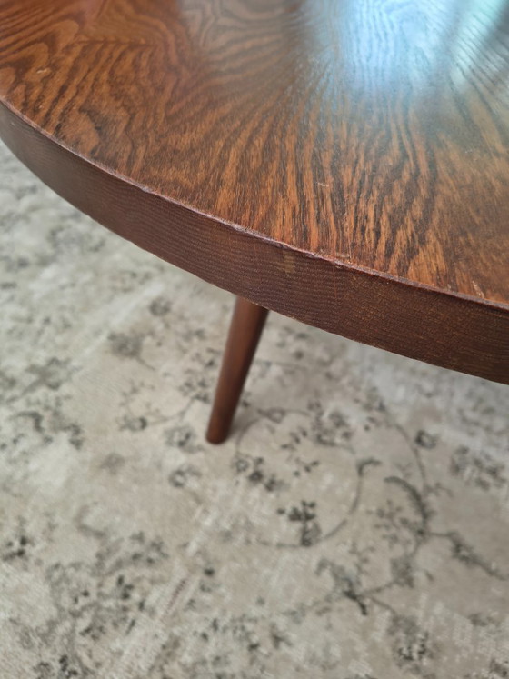 Image 1 of Vintage round solid oak coffee table