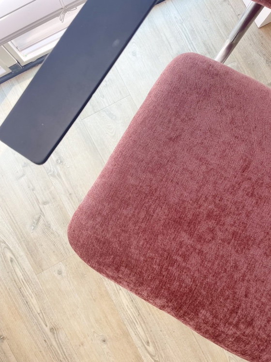 Image 1 of Sedia vintage con struttura tubolare - rivestita - stile Gispen - melanzana