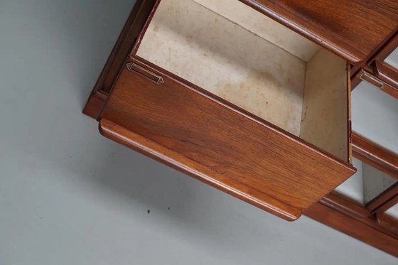 Image 1 of Meuble de mercerie vintage hollandais en chêne/acajou, années 1930