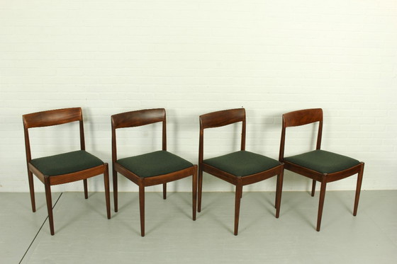 Image 1 of Sedie da pranzo in lana e teak di Lübke, anni '60, set di quattro