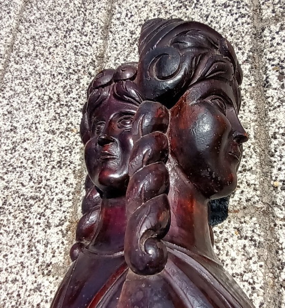 Image 1 of Cariatide scolpita in legno antico 3: Donna