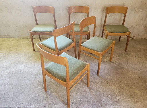 Set van 6 Stoelen van Henning Kjearnulf voor Korup, 1960