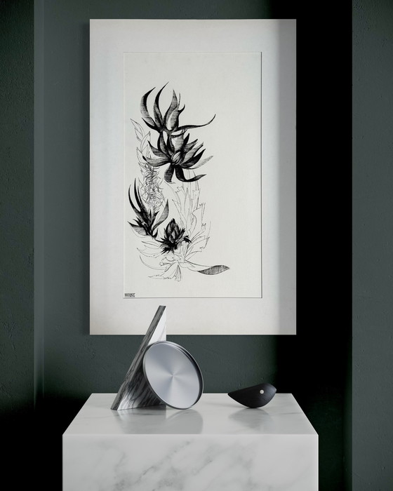 Image 1 of Eugene Eechaut (1928-2019) - Floral ink composition - 1970, signed