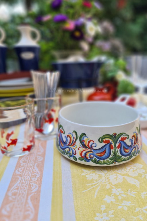 1x sauce fondue pan Villeroy & Boch decor chicken|cock