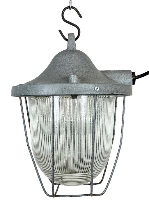 Projecteur industriel gris pour bunker de Polam Gdansk, années 1970