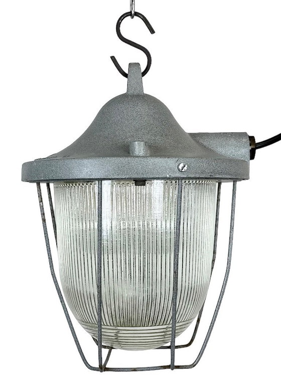 Image 1 of Lámpara de búnker industrial gris de Polam Gdansk, década de 1970