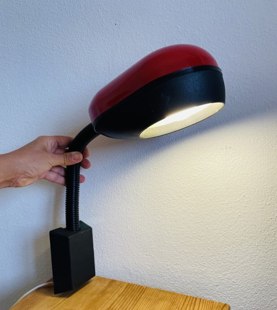 Image 1 of Futurist retro red plug in wall sconce lamp from USSR