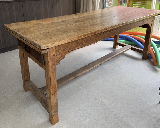 Image 1 of Antique French wooden table - 199 cm