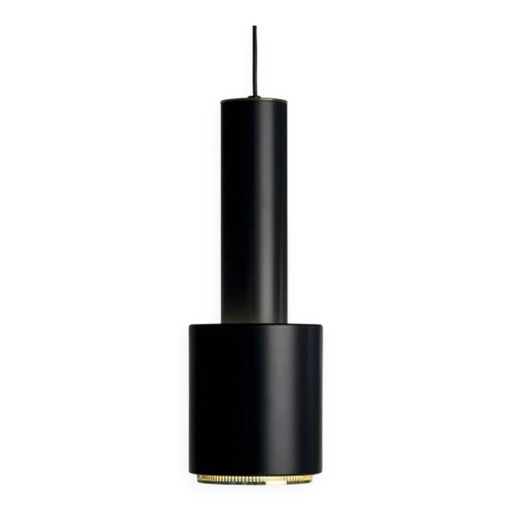 Alvar Aalto A110 Hand Grenade pendant lamp in black with brass – hanglampen, Scandinavian