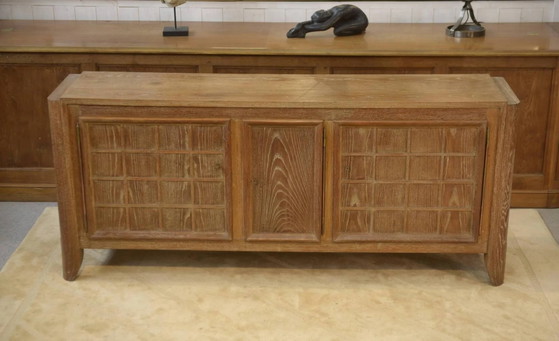 Cerused oak sideboard signed Maurice Rinck 1940s – Storage cabinet, Vintage (photo 8 of 17)