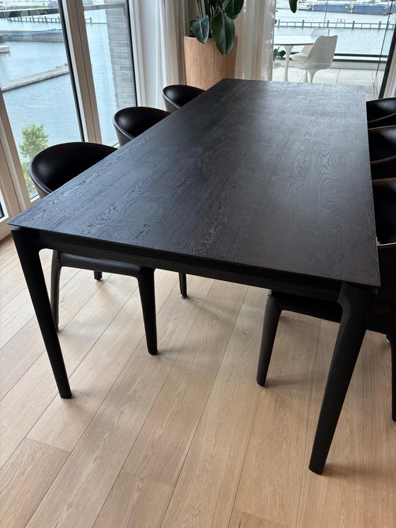 Image 1 of Black wooden dining table 240 cm
