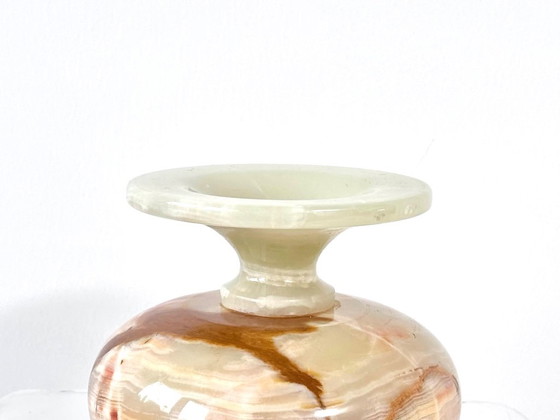 Bonbonnière Vintage en Onyx avec Couvercle, Pierre Naturelle, Bols, Beige (photo 6 sur 8)