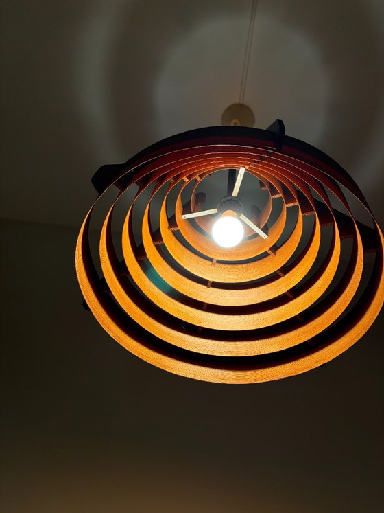 Designer pendant lamp by Hans-Agne Jakobsson for AB Ellysett Markaryd - 1960s. – AB Ellyset Markaryd., Wood (photo 13 of 19)