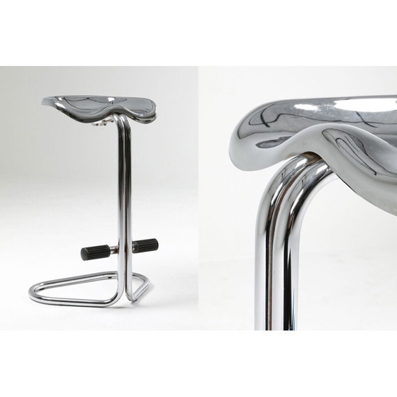 Image 1 of Pair of vintage chrome tractor stools by Rodney Kinsman for Bieffeplast 1970