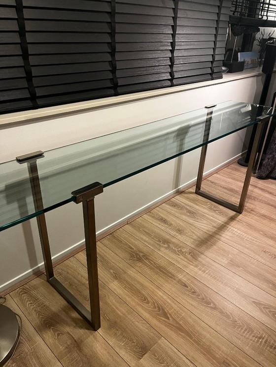 Image 1 of Console d'appoint vintage en verre par Peter Ghyczy, modèle T54