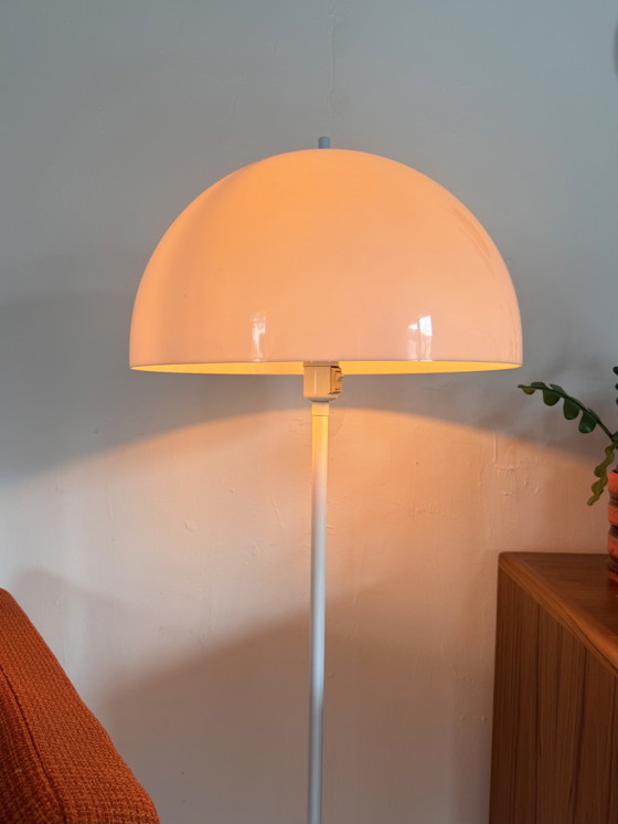 Vintage Deense Mushroomlamp ‘70 – Vloerlampen, Plastic, Metal (photo 8 of 11)