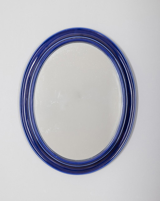 Page 1 of 10 Vintage 1970s blue ceramic wall mirror Italian design
