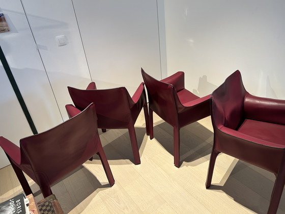 Image 1 of 4x Cassina stoelen bordeaux