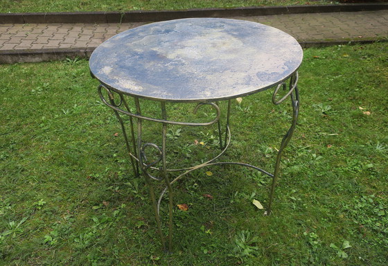 Image 1 of Mid-Century-Tisch aus lackiertem Eisen für Terrasse oder Garten, 1960er Jahre