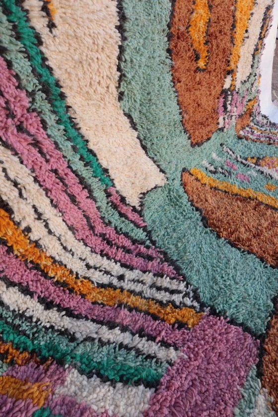 Abstract and Colourful Beni Ouarain Rug, Handmade in Wool, 300x200cm – Rugs & carpets, Modern (photo 10 of 11)