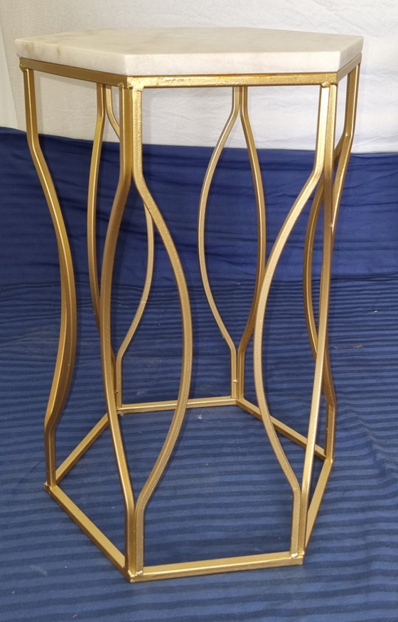 Set Tavolini in Marmo di Lusso (Oro/Esagonale) – Ottime Condizioni – Baxton studio, Marble, Metal (photo 13 of 13)