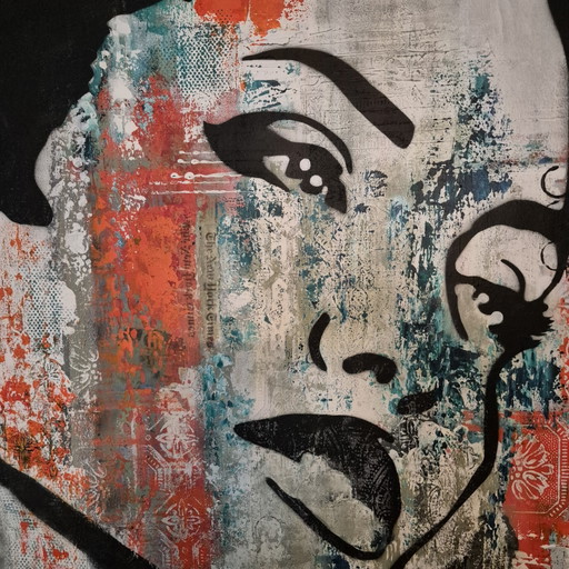 Toile technique mixte 100x100cm