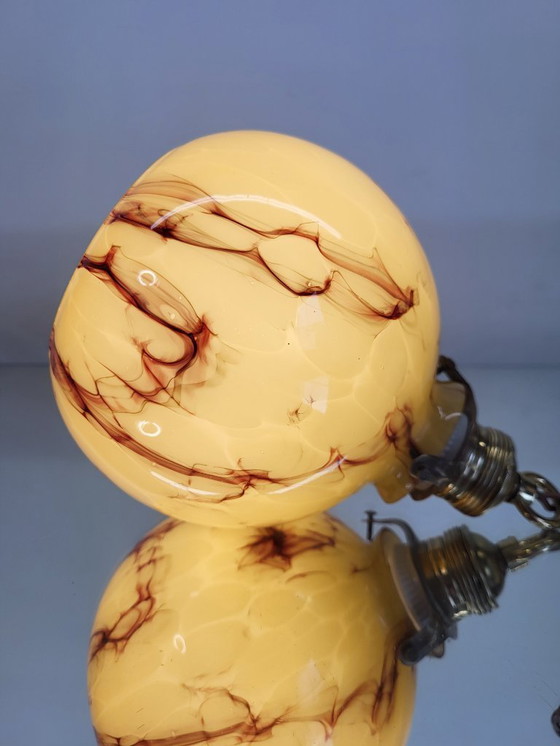 Image 1 of Lampada in vetro opalino Art déco, Verreries de Scailmont, Henri Heemskerk, Belgio