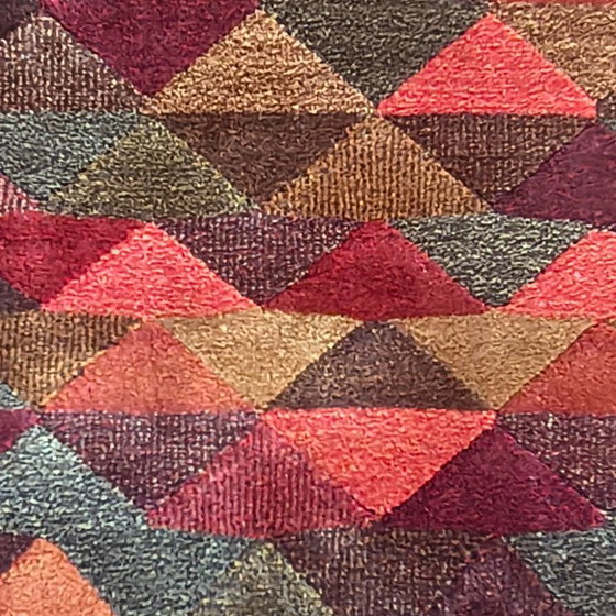 Image 1 of Schitterend geometrisch Italiaans wollen tapijt "Luxor" uit de jaren 80 van Missoni voor T&J Vestor