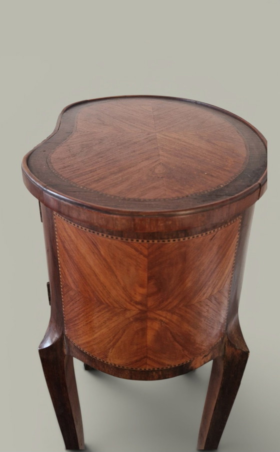 Image 1 of Table d’appoint style Louis XV - Marqueterie bois de rose - Epoque XIXème 
