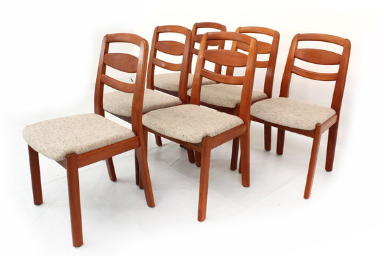 Image 1 of as new, Holstebro Danish Dining Chairs / Vintage Dining Chair in Teak and new Virgin Wool Cover