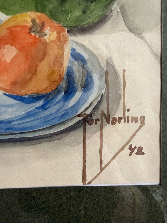 Geranium – Tor Norling, Paintings & Drawings, Glass, Paper (photo 4 of 5)