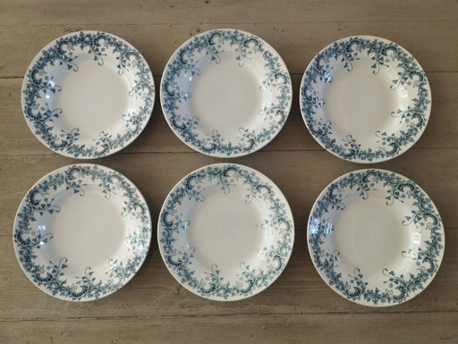 "Bizantino" - 6 piatti fondi in pietra di ferro di St-Amand & Hamage