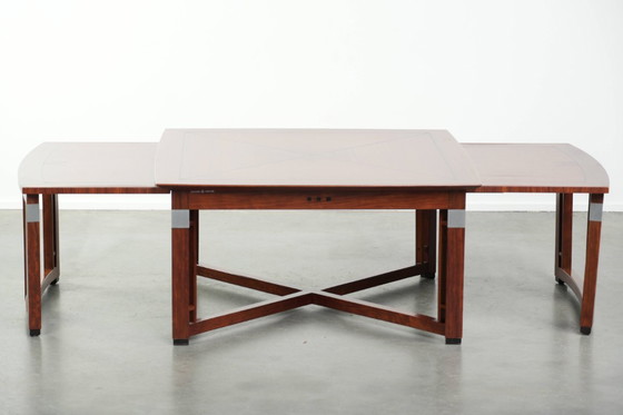 Image 1 of Table basse Art Déco à sections extensibles, signée Schuitema, collection Decoforma