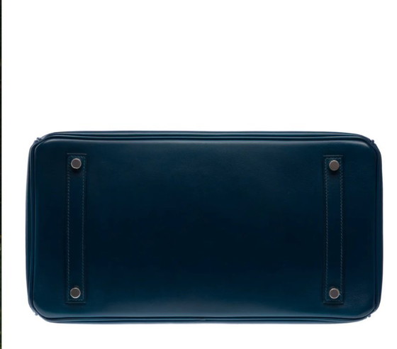 Image 1 of Borsa HERMES Birkin 35 in cuoio blu - 103221