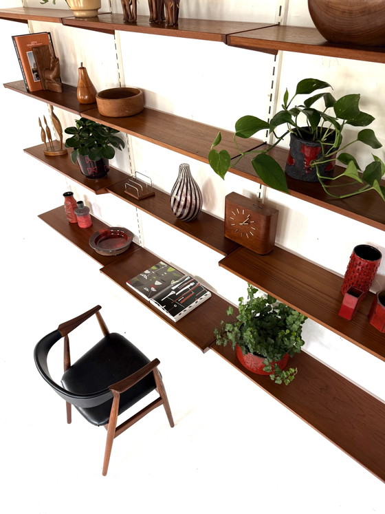Image 1 of Vintage teakhouten modulair wandsysteem, Kai Kristiansen ‘60